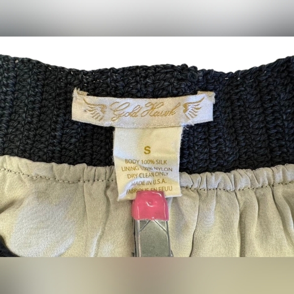 Gold Hawk 100% Silk Overlay Tank Creme/Black/Taupe Size Small - Picture 8 of 8